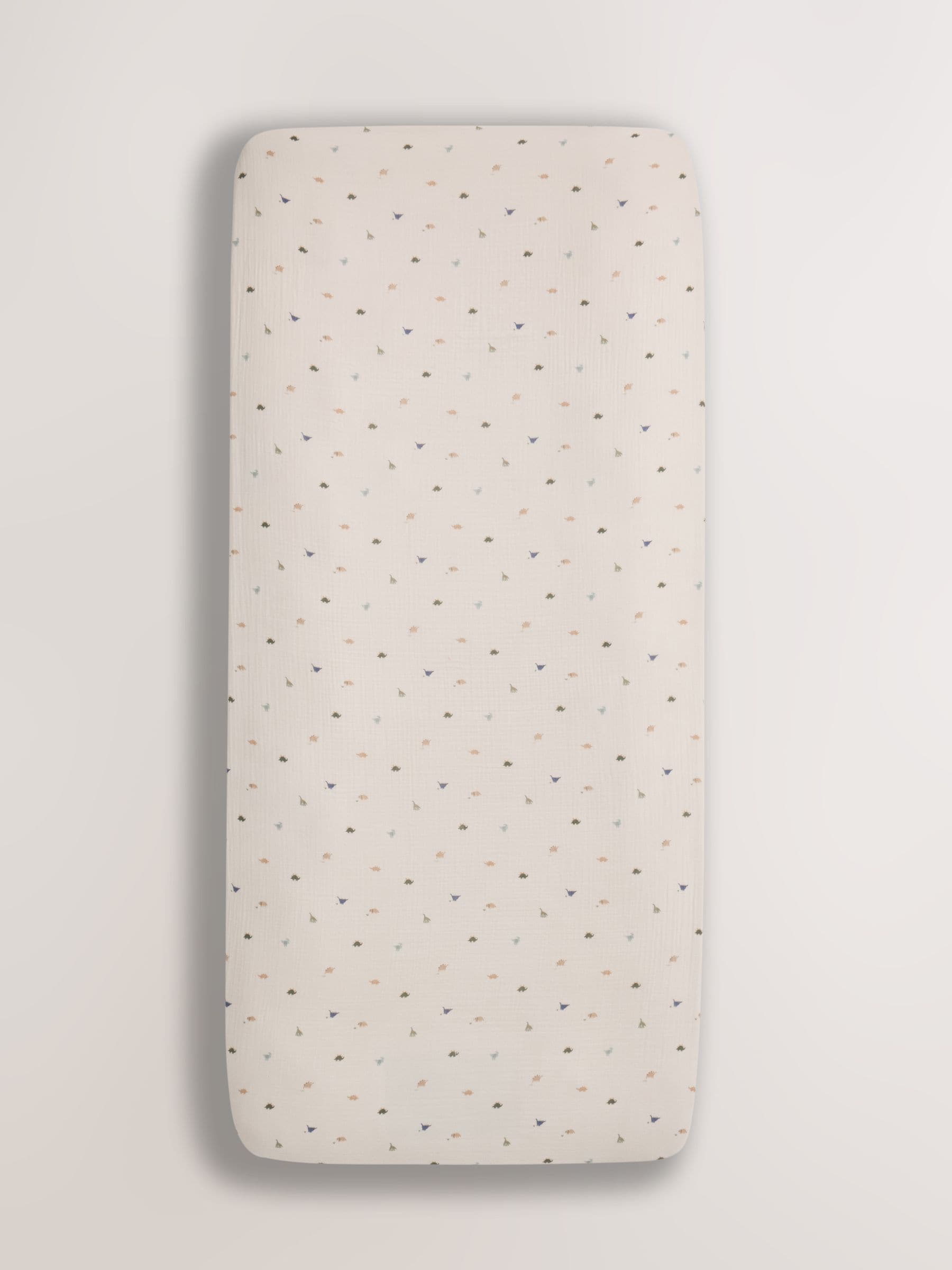 Mini Dino 100% Cotton Muslin Fitted Sheet