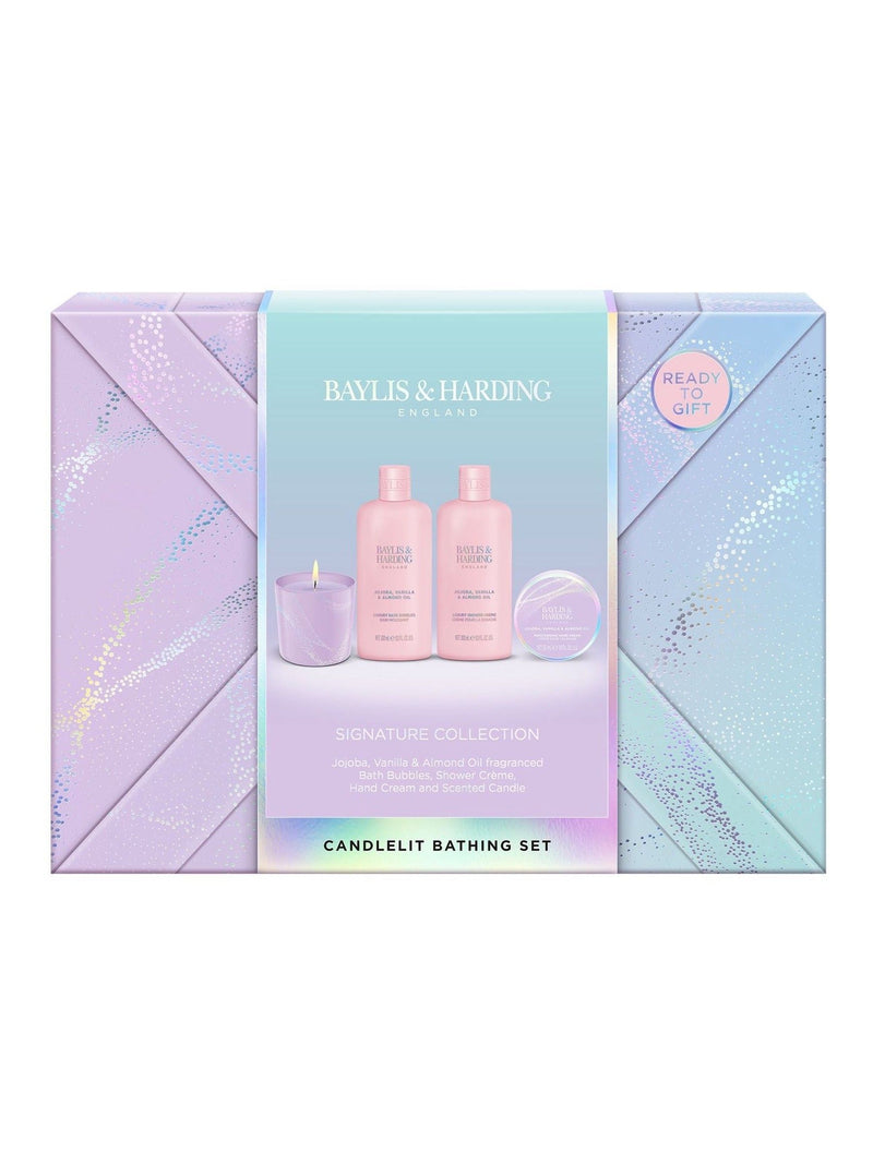 Baylis & Harding Jojoba, Vanilla & Almond Oil Gift Wrapped Candlelit Gift Set