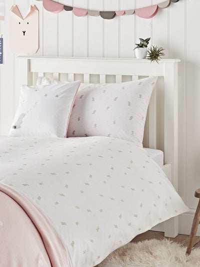 The White Company Sleepy Bunny Pink Bed Linen Set Single