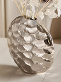 Silver metal scalloped vase 29cm height (British brand)