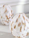 White/Gold Set of 3 Confetti Glass Flower Vase
