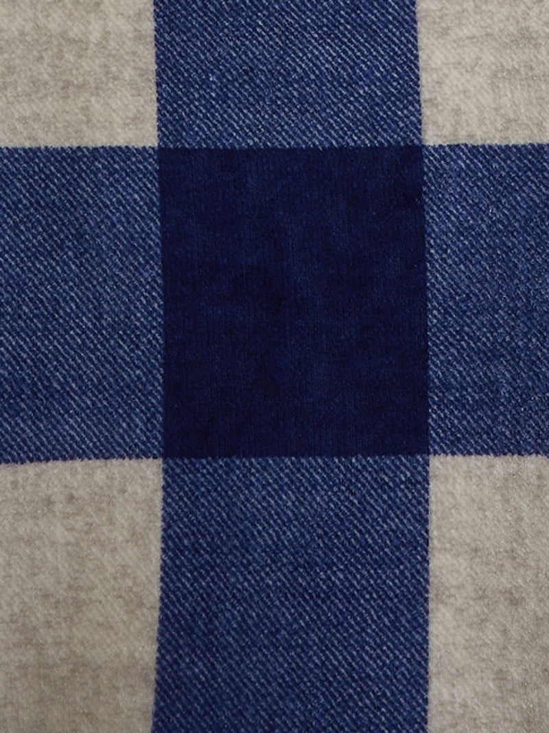 Bedlam Cosy Theo blue gingham plush duvet cover set - British product