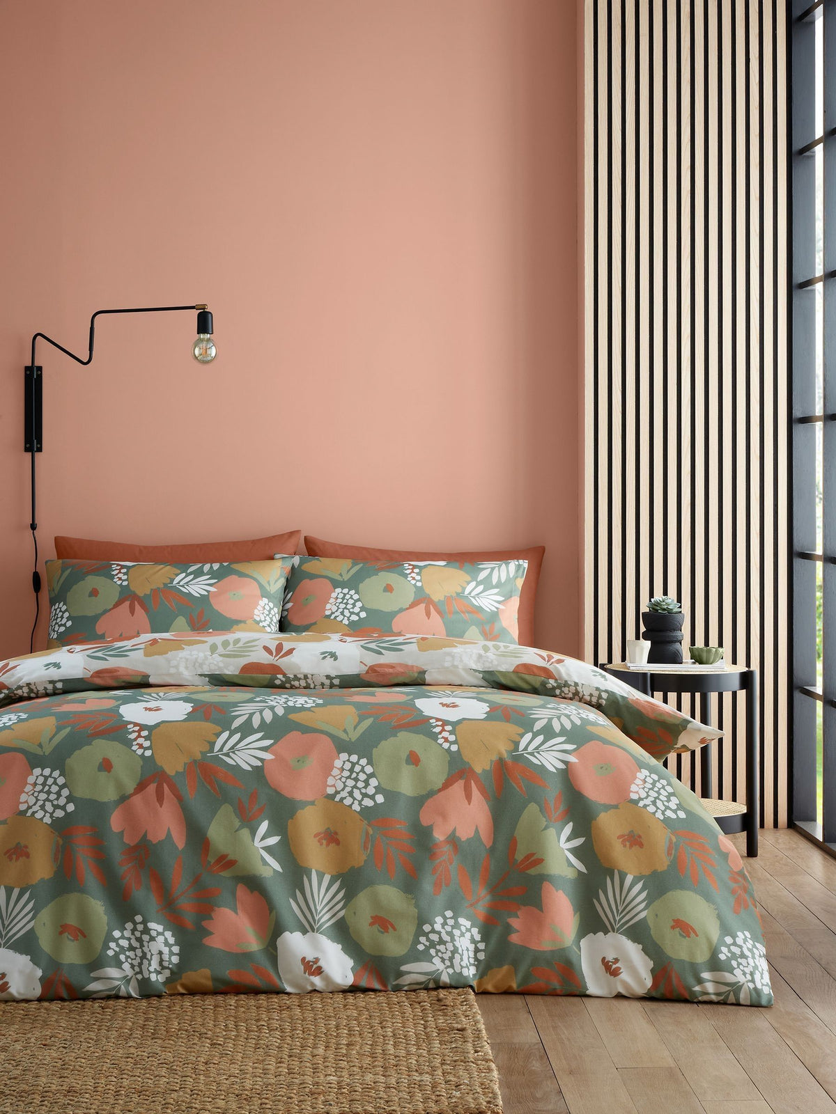 Fusion Green Yasmin Easycare duvet cover set - British product