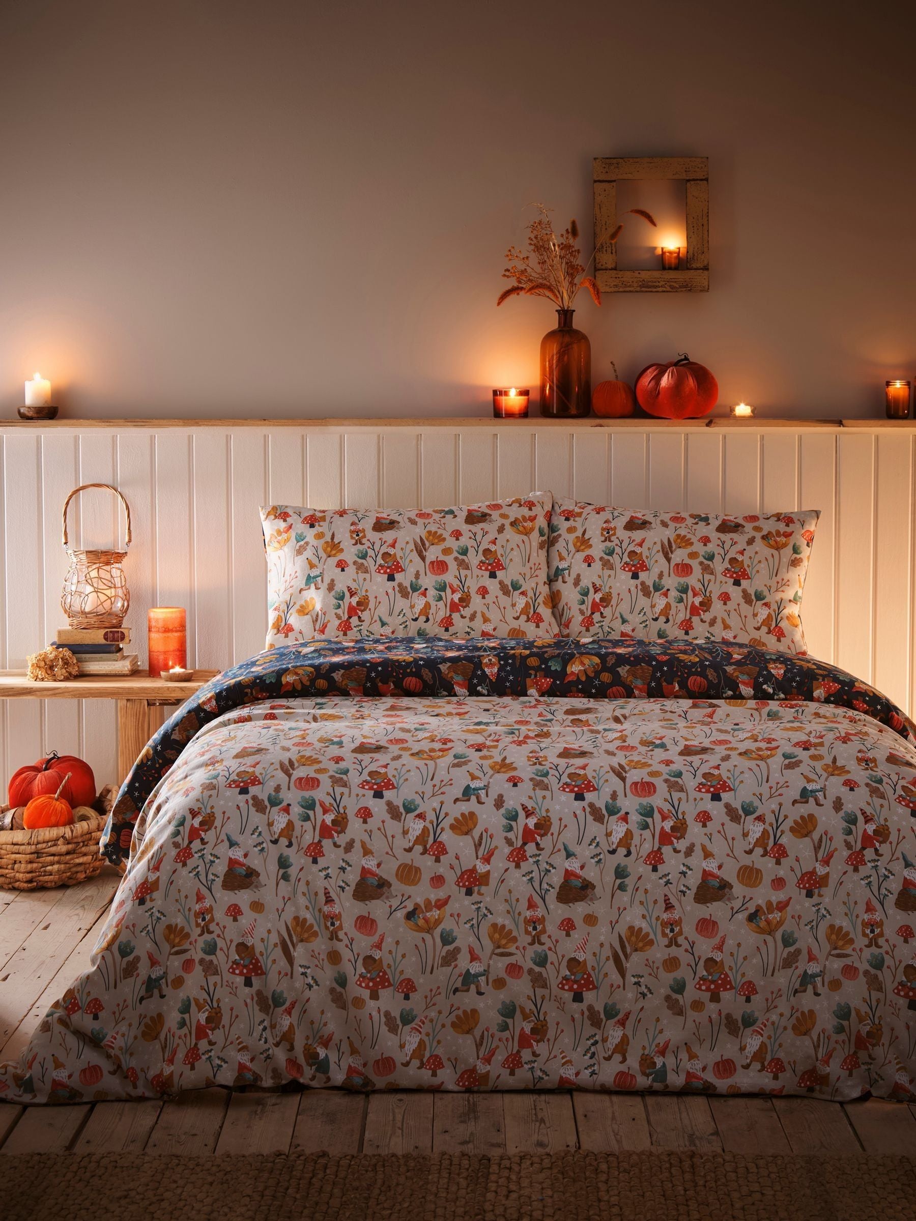 Fusion Natural Christmas reversible duvet cover set - British product