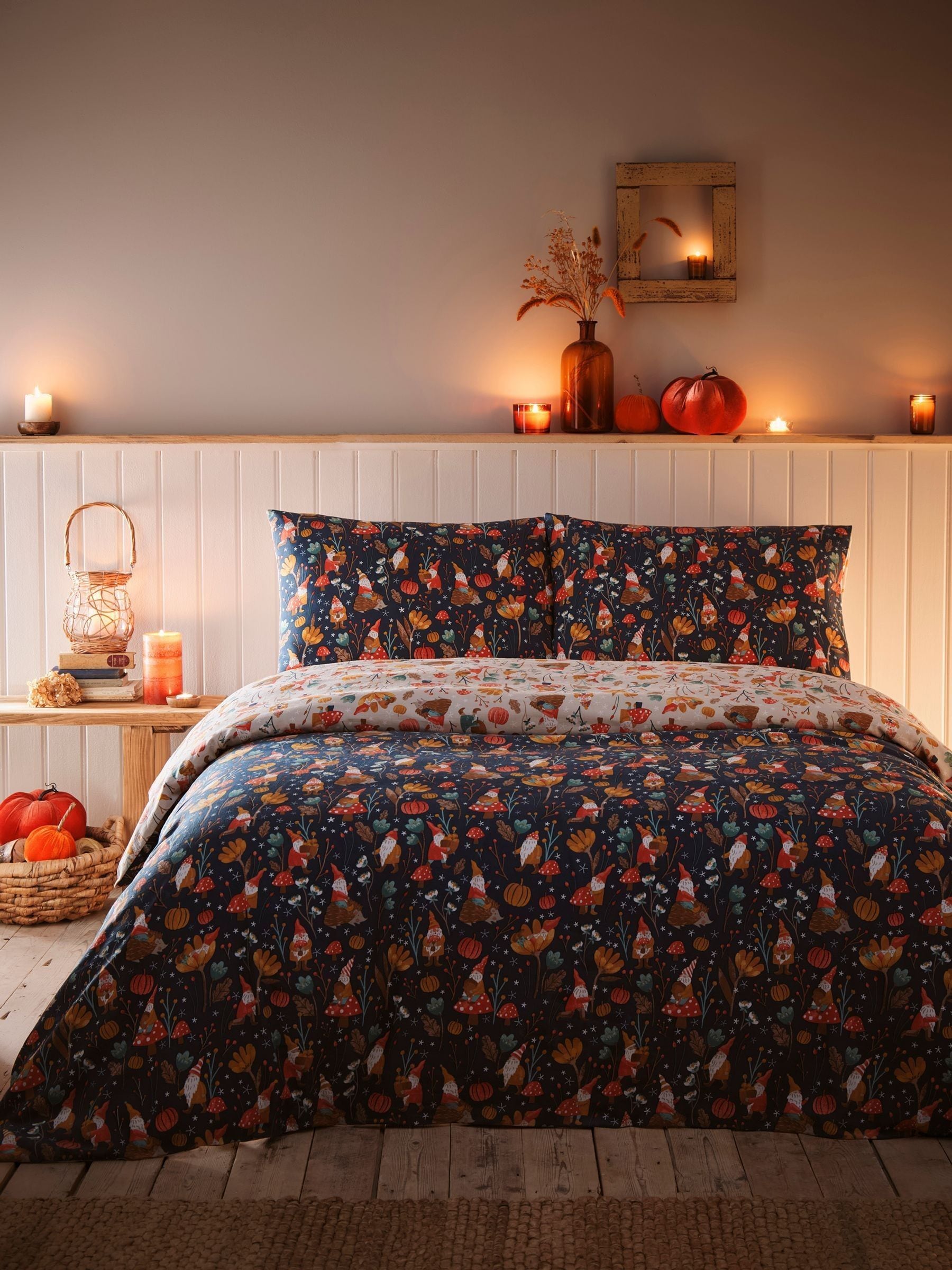 Fusion Natural Christmas reversible duvet cover set - British product