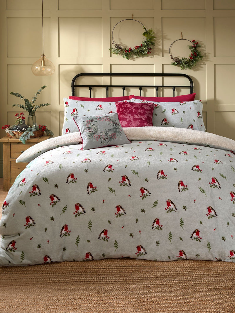 Dreams & Drapes duck egg robin plush duvet cover set - British product