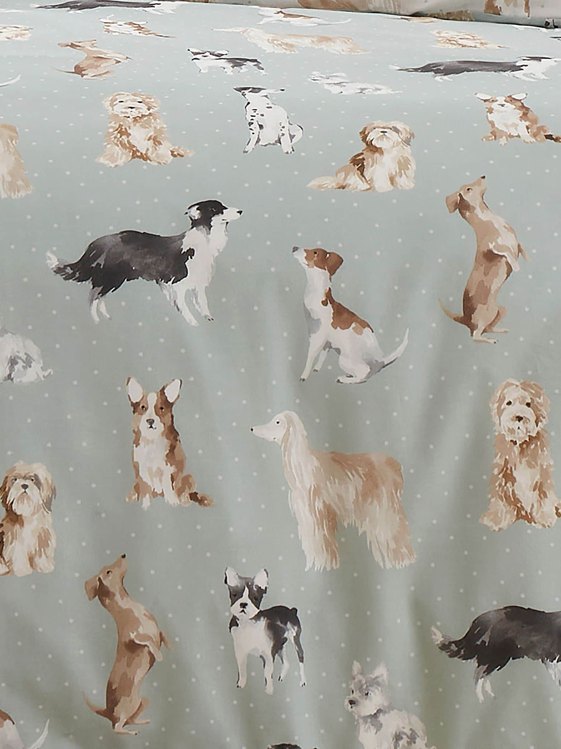 Fusion duck egg cute dogs duvet cover set - British product
