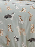 Fusion duck egg cute dogs duvet cover set - British product