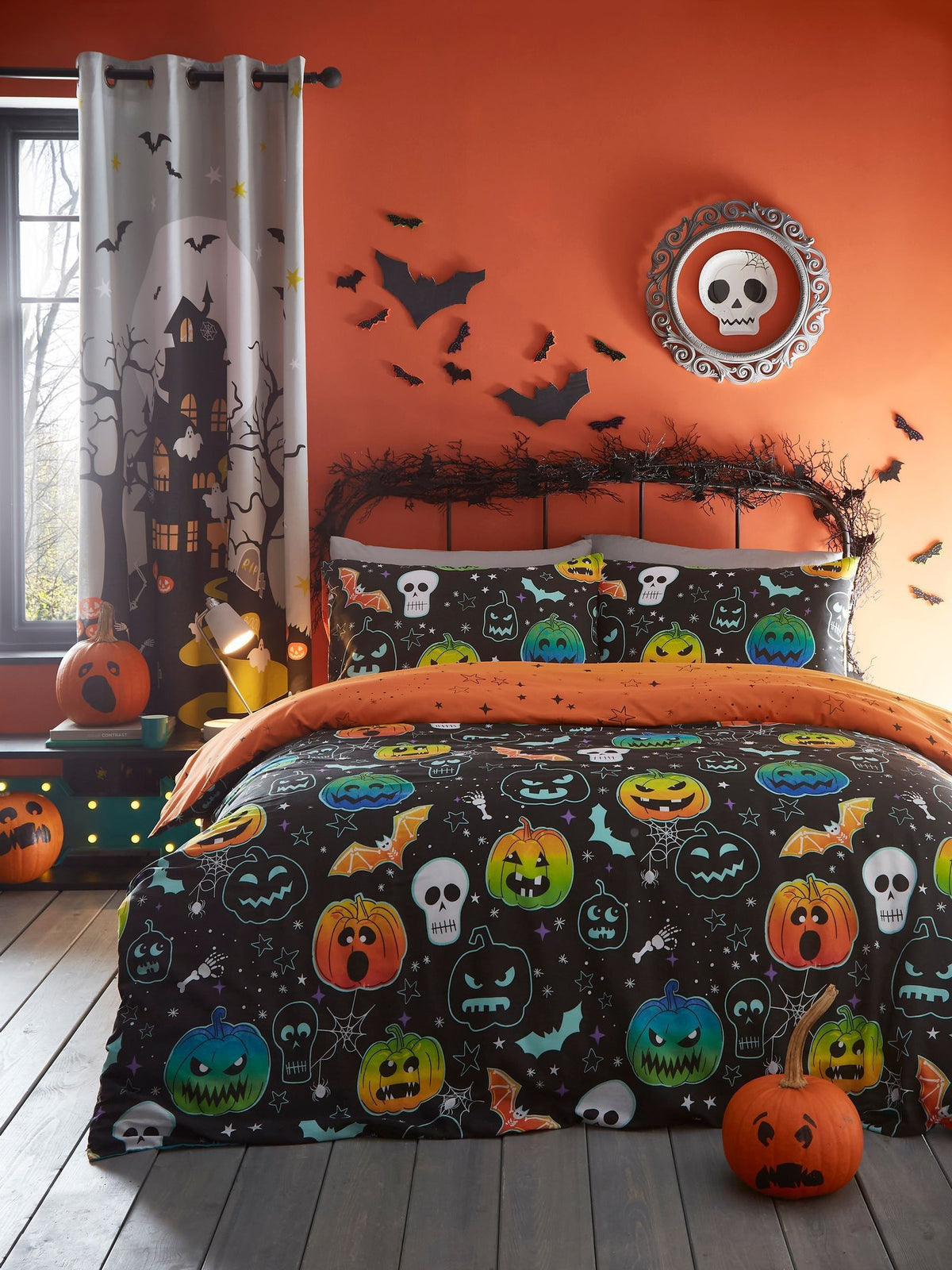 Bedlam Scary Pumpkins Glow in the Dark duvet cover set - British product