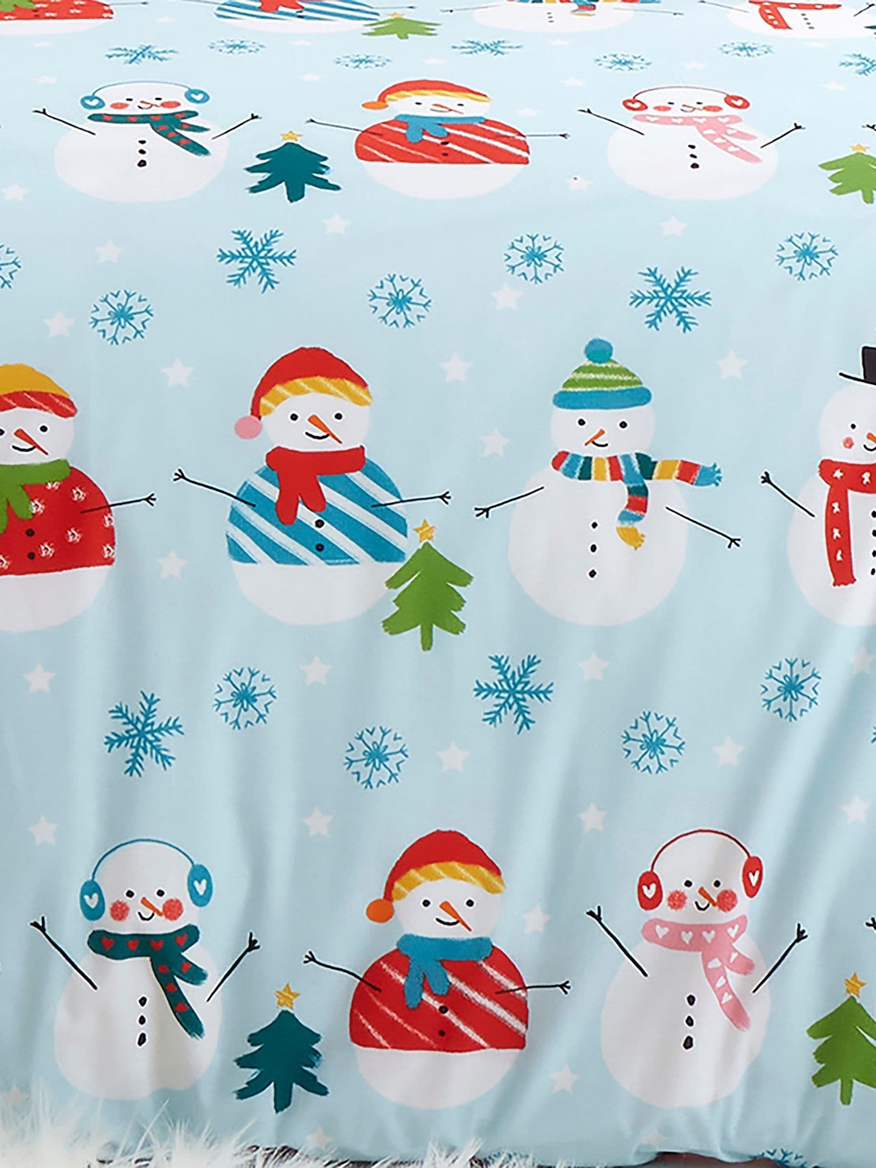 Fusion Blue Snowman Christmas duvet cover set - British product