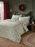 Dreams & Drapes Green Winter Sprigs 100% Cotton Duvet Cover Set