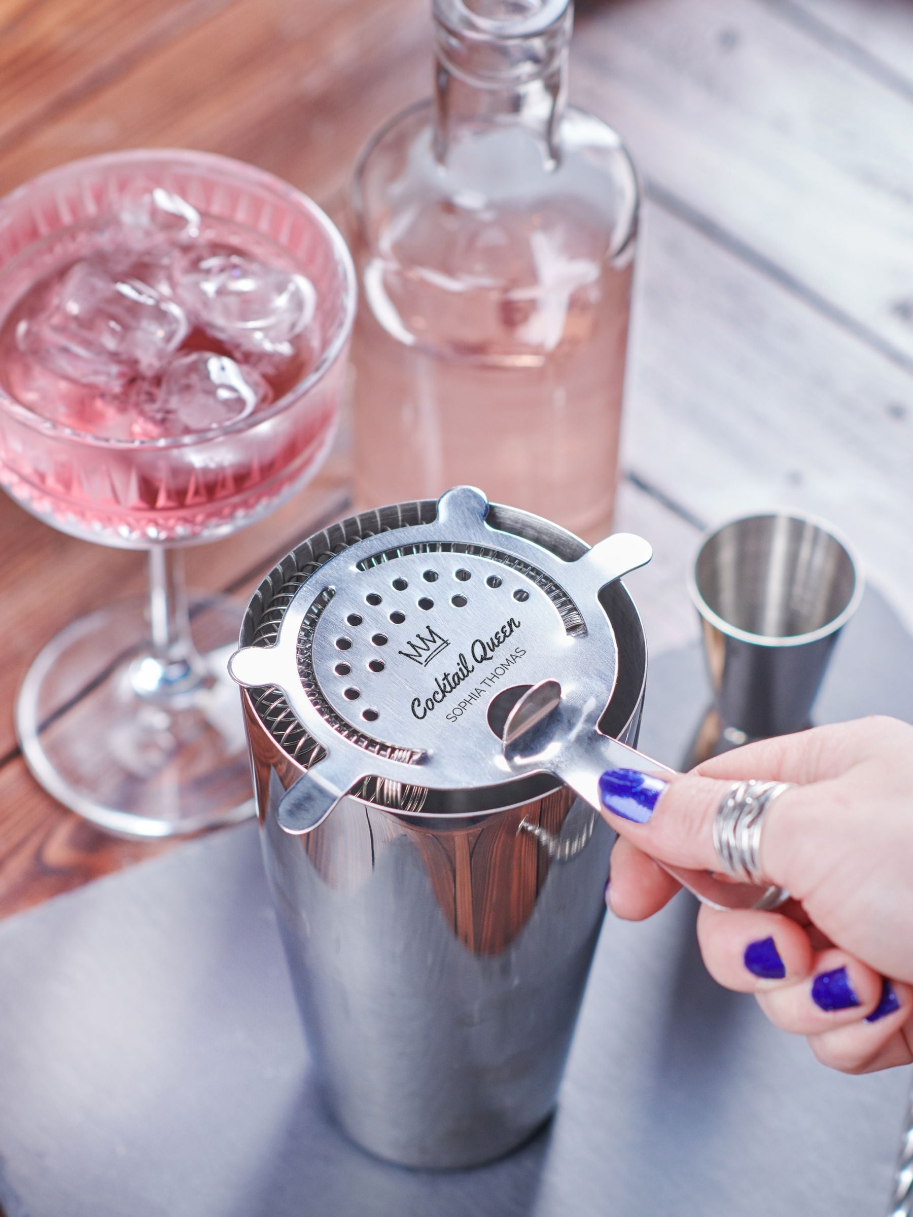 Oakdene Personalised Cocktail Queen Strainer, imported from the UK