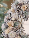 Dibor Personalised Christmas Wreath White 35cm, imported from the UK