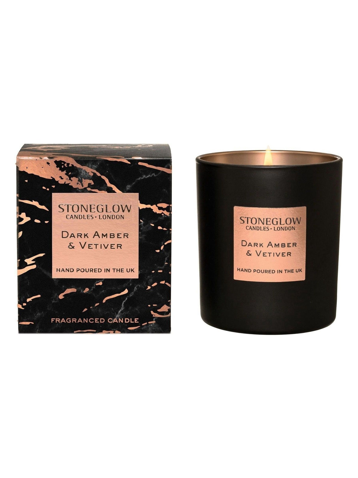Stoneglow Dark Amber & Vetivert Luna scented candle (British brand)