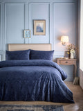 Appletree Navy Berkley Velvet Duvet Cover Set