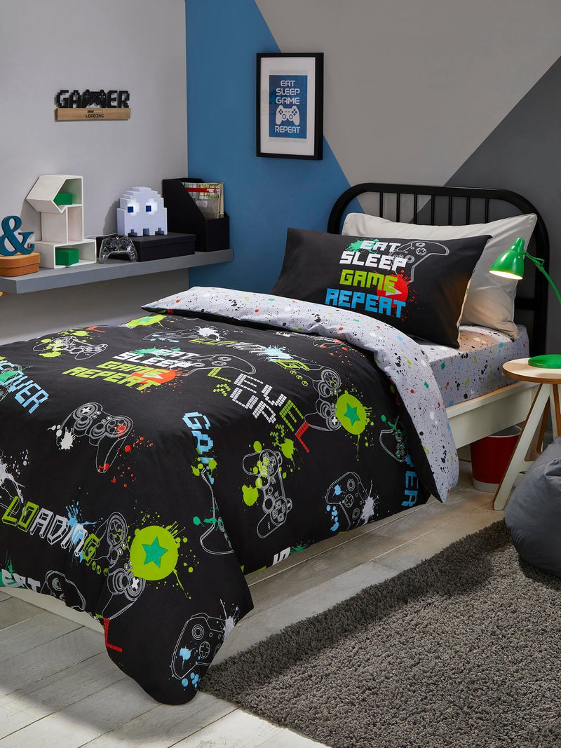 Bedlam Black Game Glow in the Dark Duvet Cover Set
