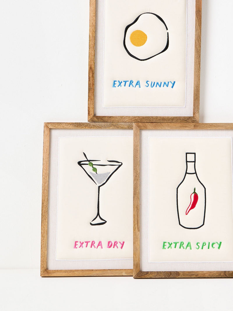 Oliver Bonas Multi Extra Dry Embroidered Framed Wall Art