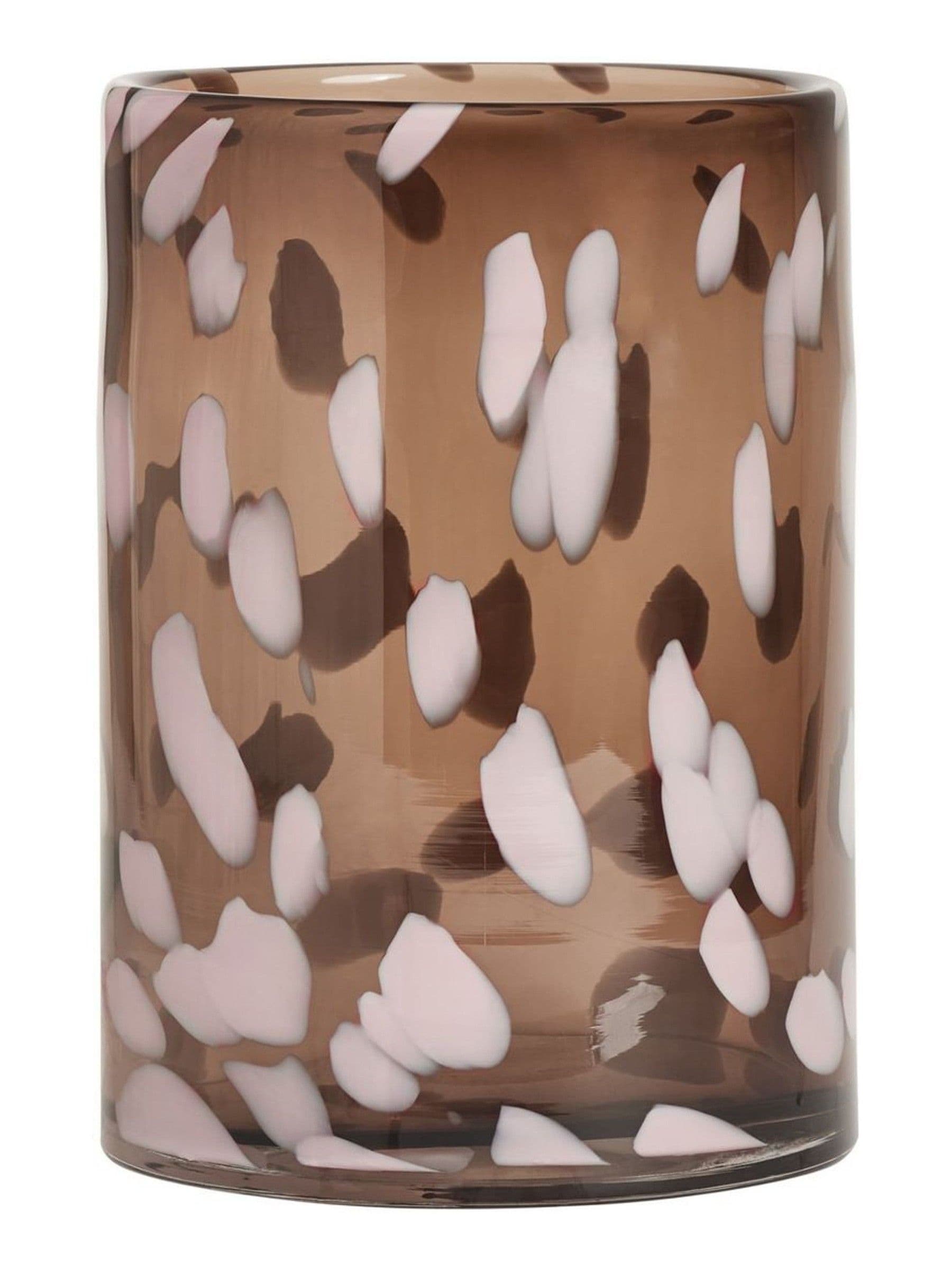 OYOY Living Smoke Jali Hurricane glass lantern 13x13x19cm, imported from the UK
