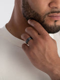 Beaverbrooks black zirconium ring 7mm - British product