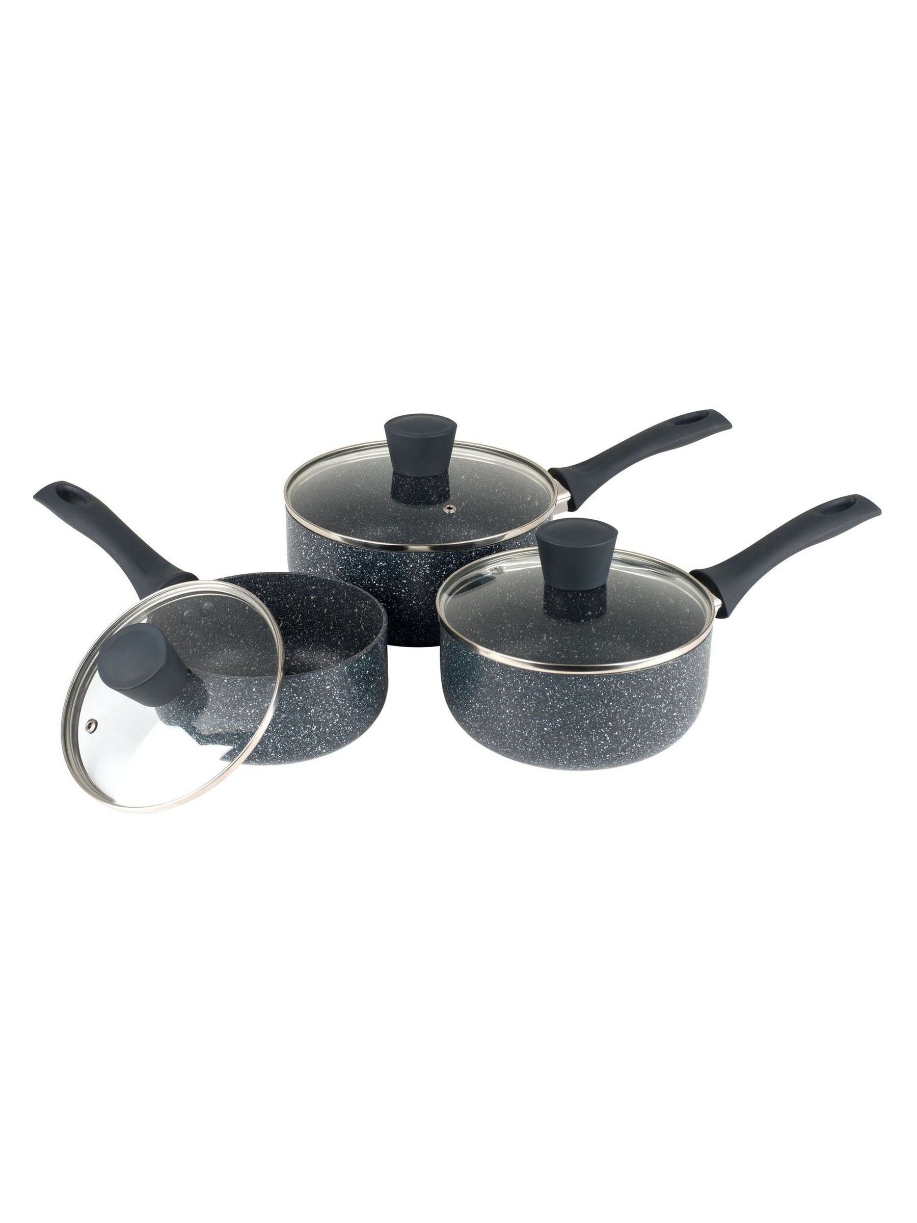 Russell Hobbs Blue Nightfall Stone saucepan set, imported from the UK
