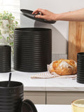 Russell Hobbs 4 Piece Black Ribbed Countertop Set, imported from the UK