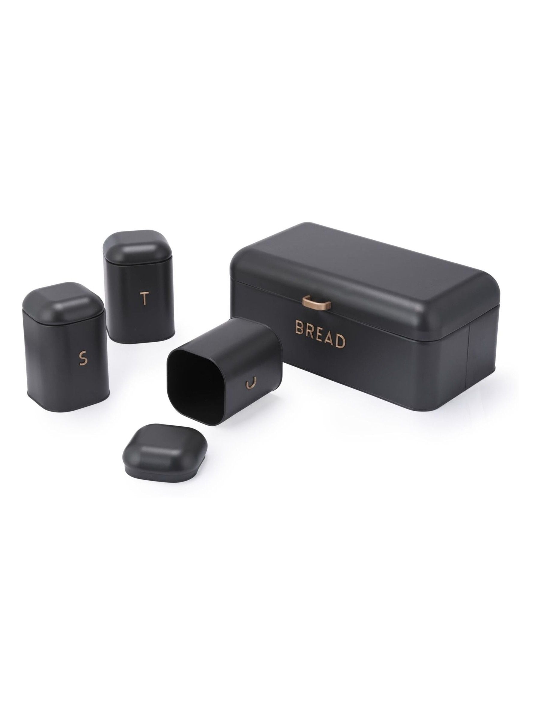 Salter Charcoal Pebble 4-piece countertop storage set (British brand)