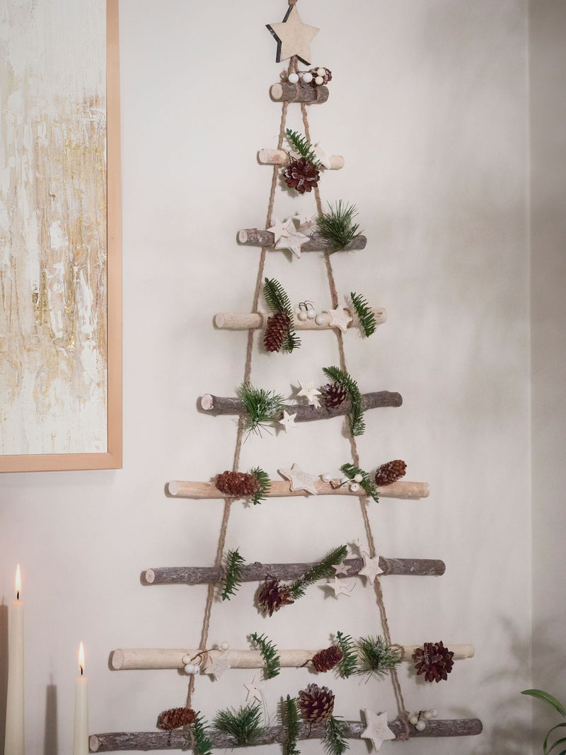 Dibor Natural Nordic Pine Christmas Tree Ladder 92x62x2cm - British product