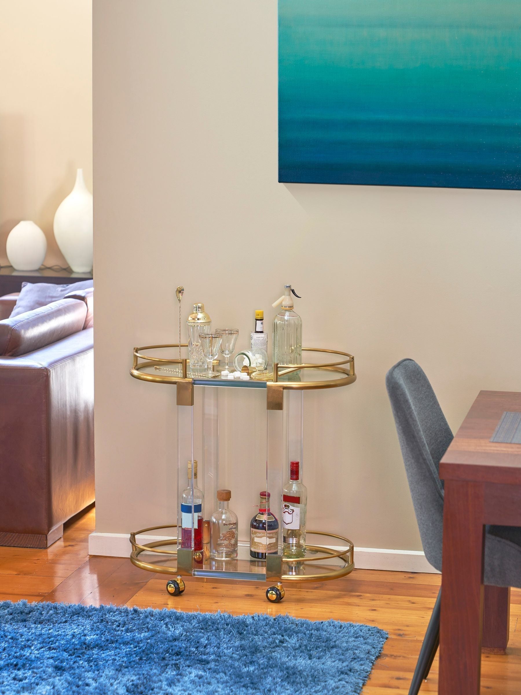 Bread + Butter clear gold bar cart - British product