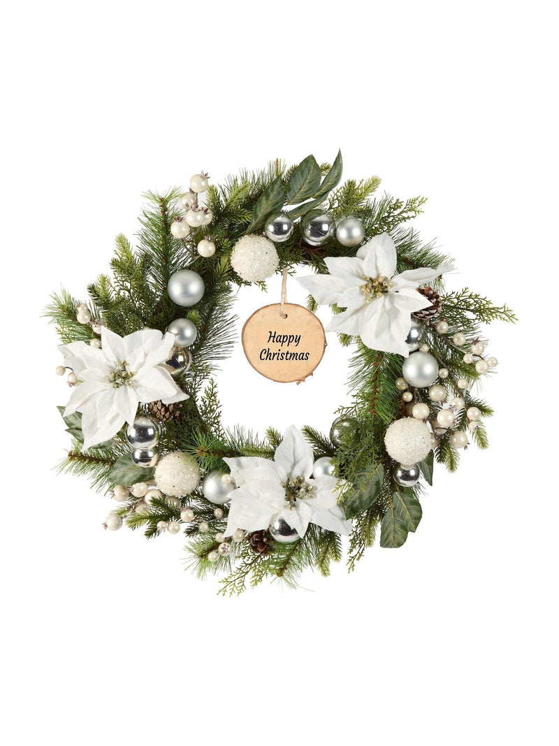 Dibor Personalised Christmas Wreath 55cm, imported from the UK
