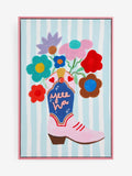 Eleanor Bowmer Pink Floral Cowgirl Boot Wall Art