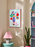 Eleanor Bowmer Pink Floral Cowgirl Boot Wall Art