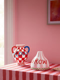 Set of Two Decorative Vases in Red and Pink
