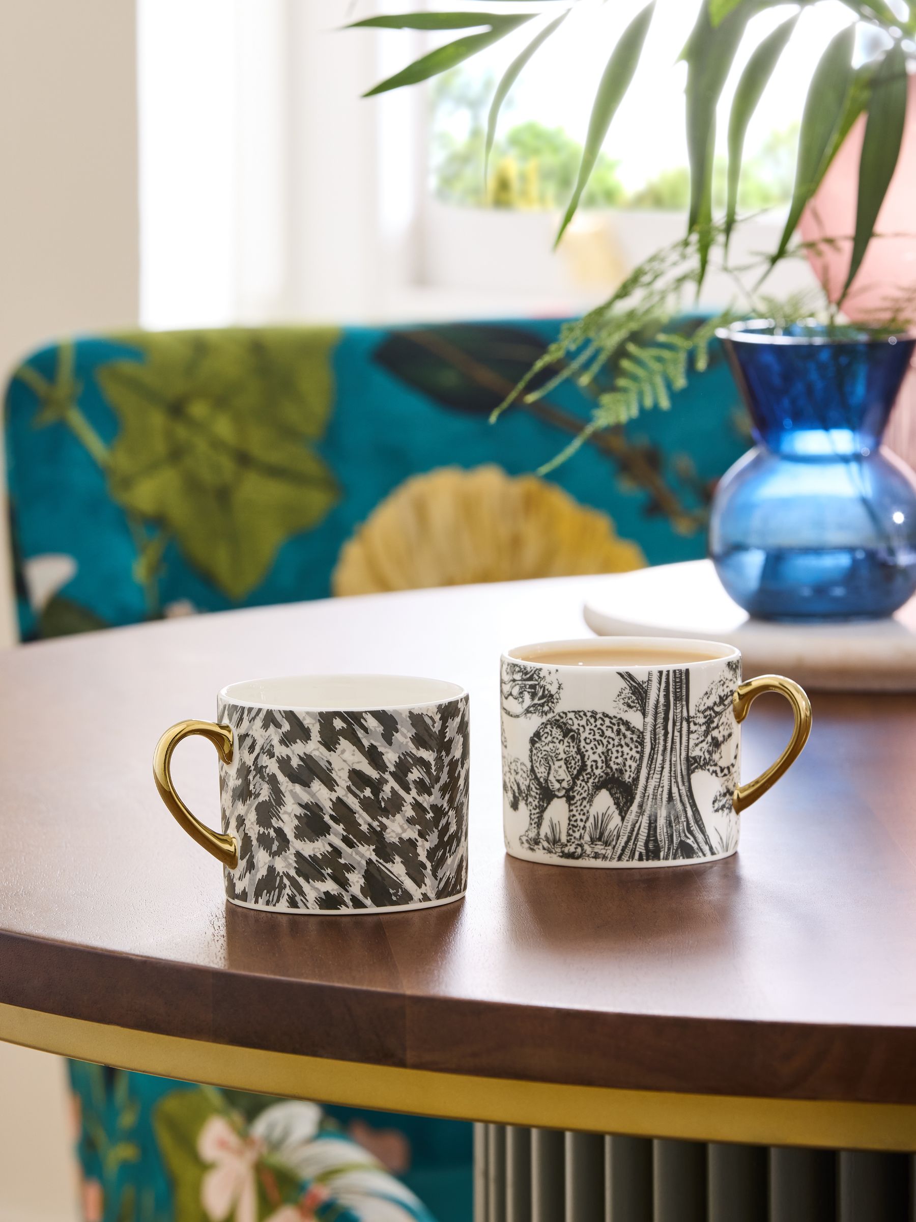 Clarke & Clarke Kisumu bone china mugs set of 2 - British product