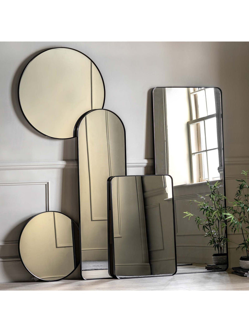 Gallery Home Black Metal Round Mirror 60cm, UK version