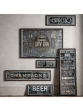 Gallery Home Brown Retro Gin Mirrored Sign 70cm, UK version