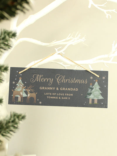 Personalised Slate Hanging Christmas Decoration by PMC