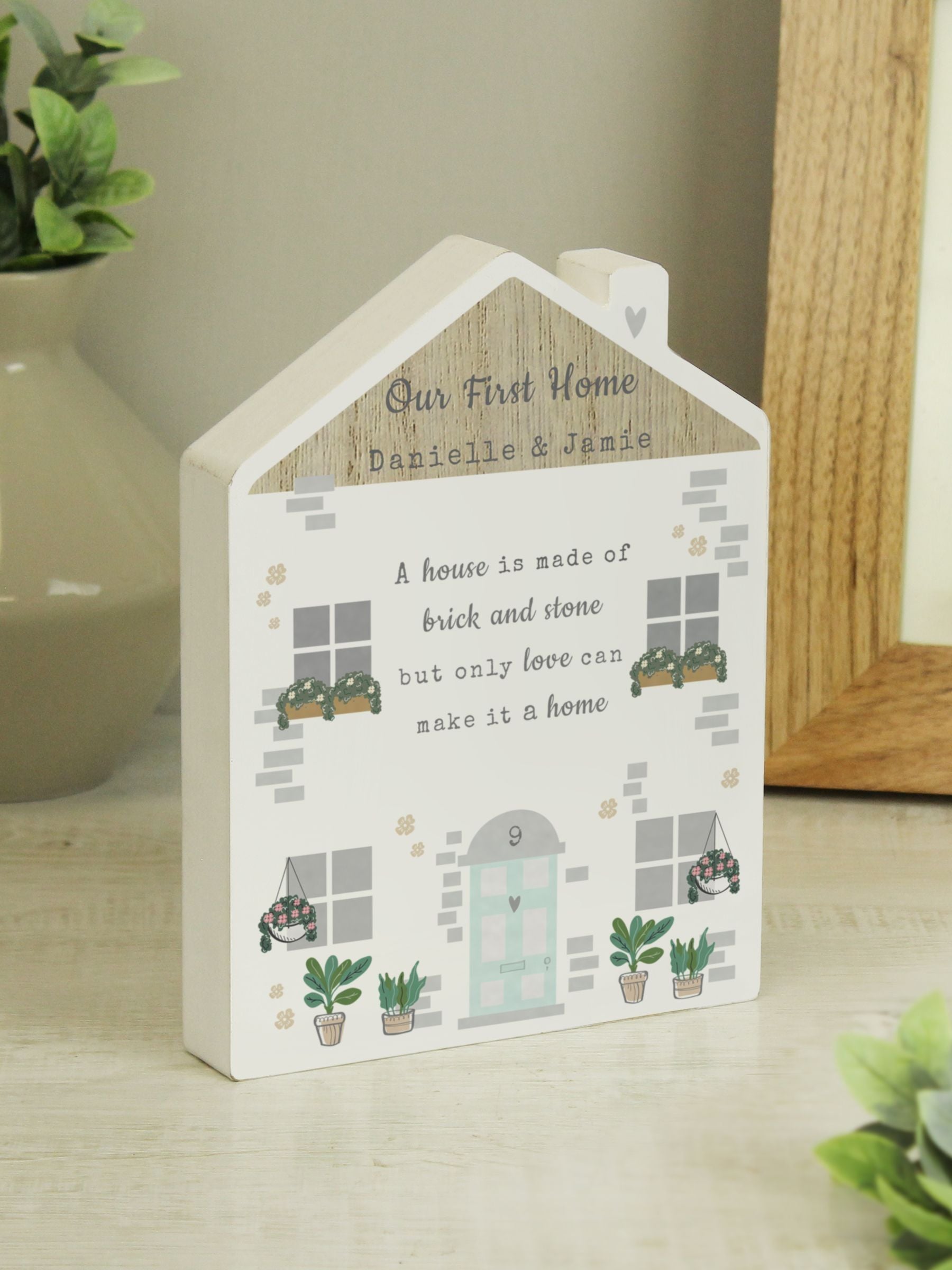Personalised Love Makes A Home Wooden House Ornament by PMC
