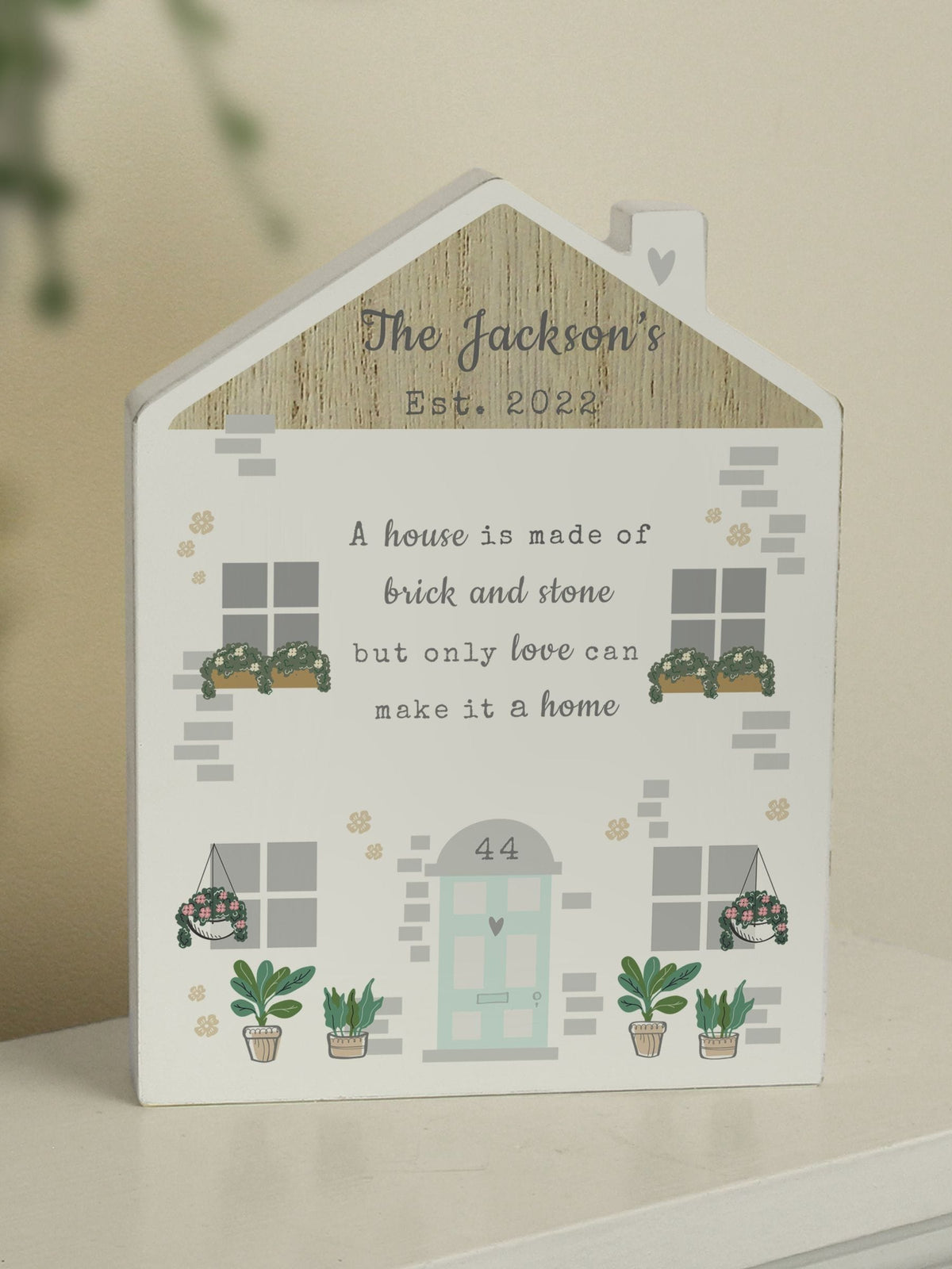 Personalised Love Makes A Home Wooden House Ornament by PMC