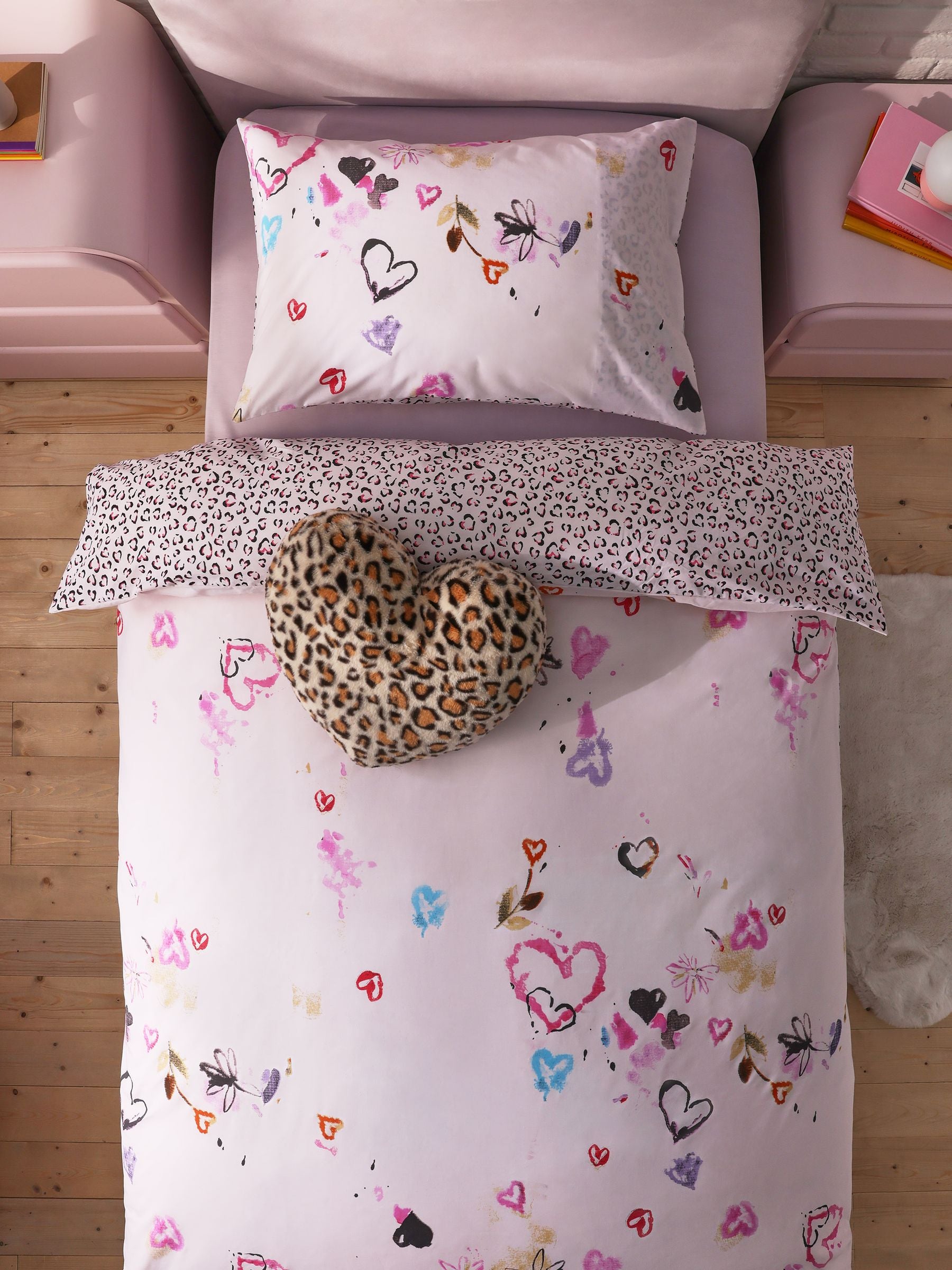 Animal print duvet cover and pillowcase set double - British product