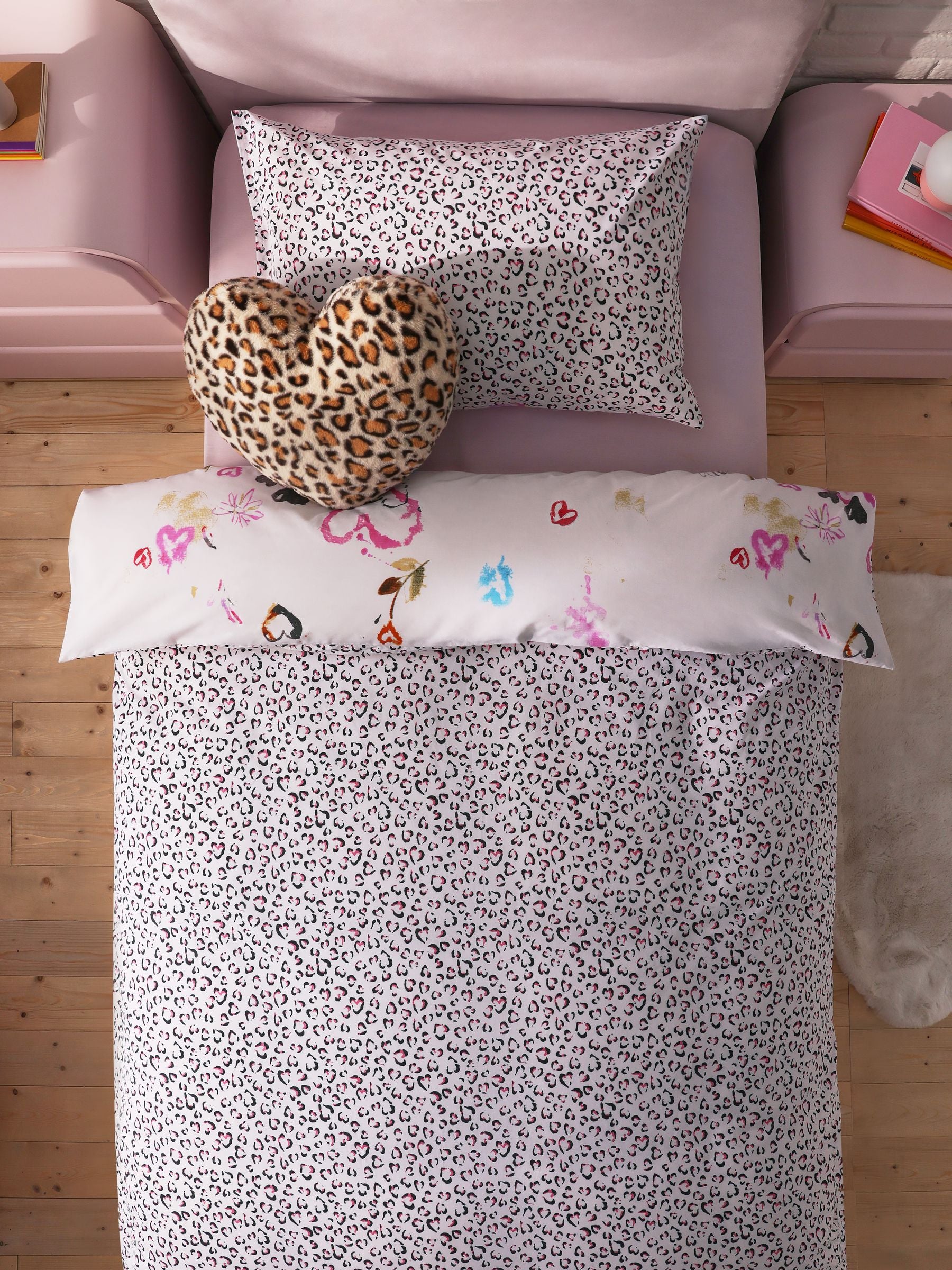 Animal print duvet cover and pillowcase set double - British product