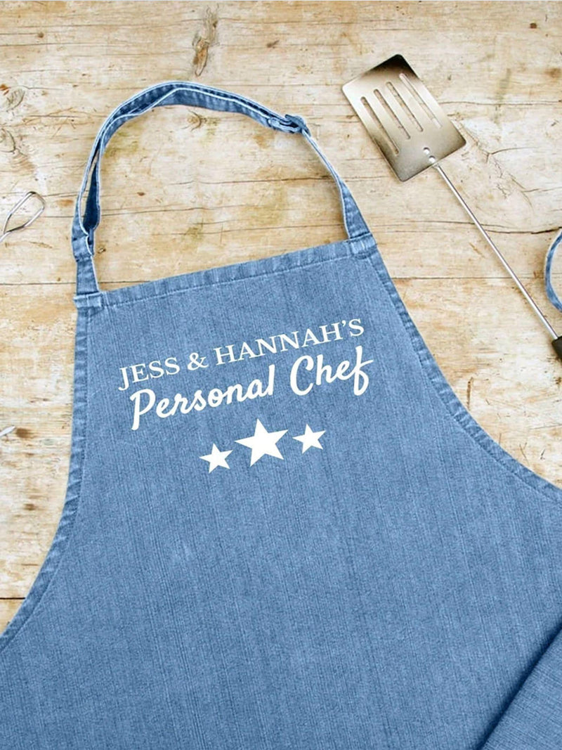 Jonnys Sister personalised denim chef apron One Size, imported from the UK