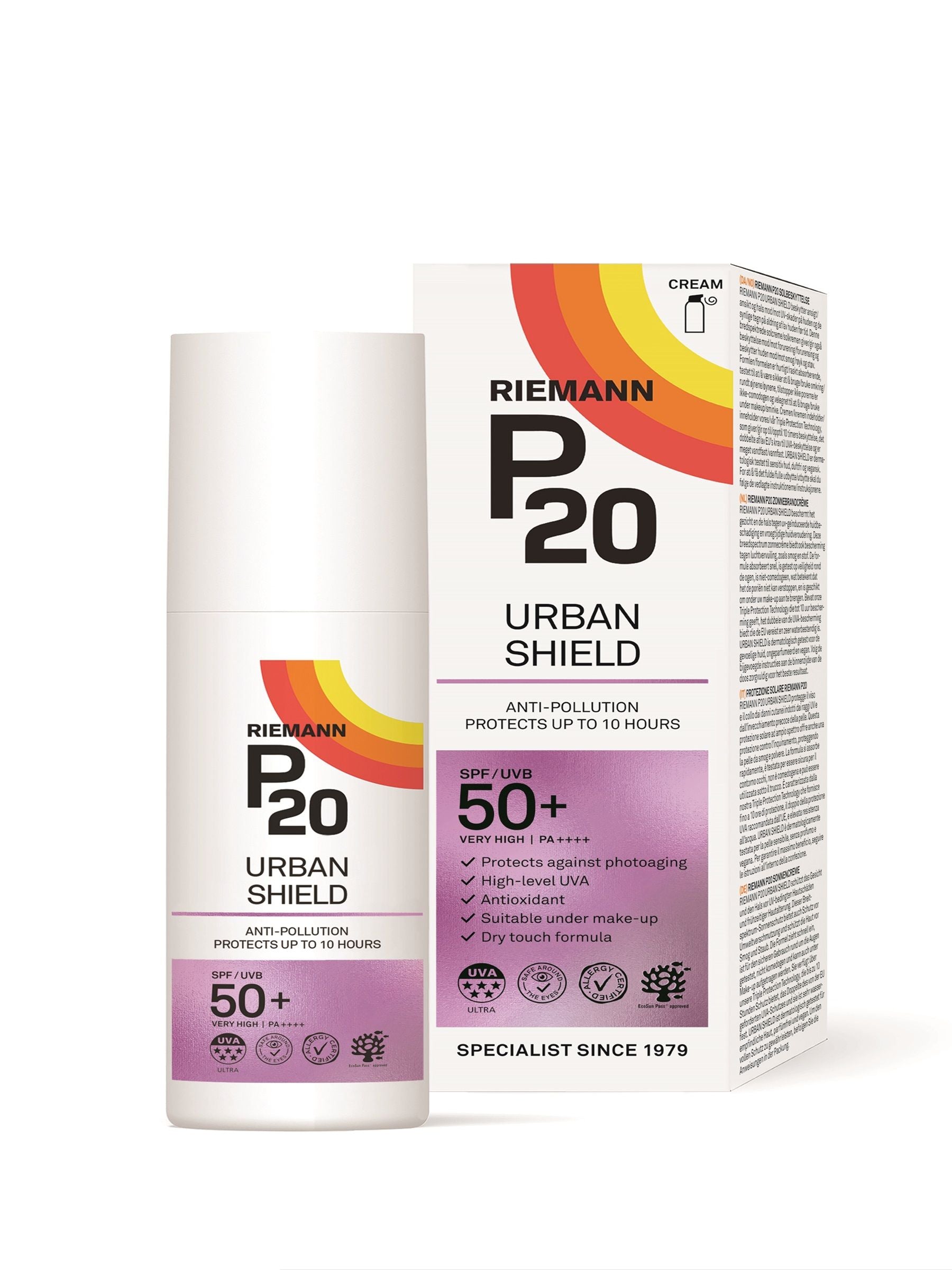 P20 Urban Shield Anti Pollution SPF 50+ sunscreen, imported from the UK