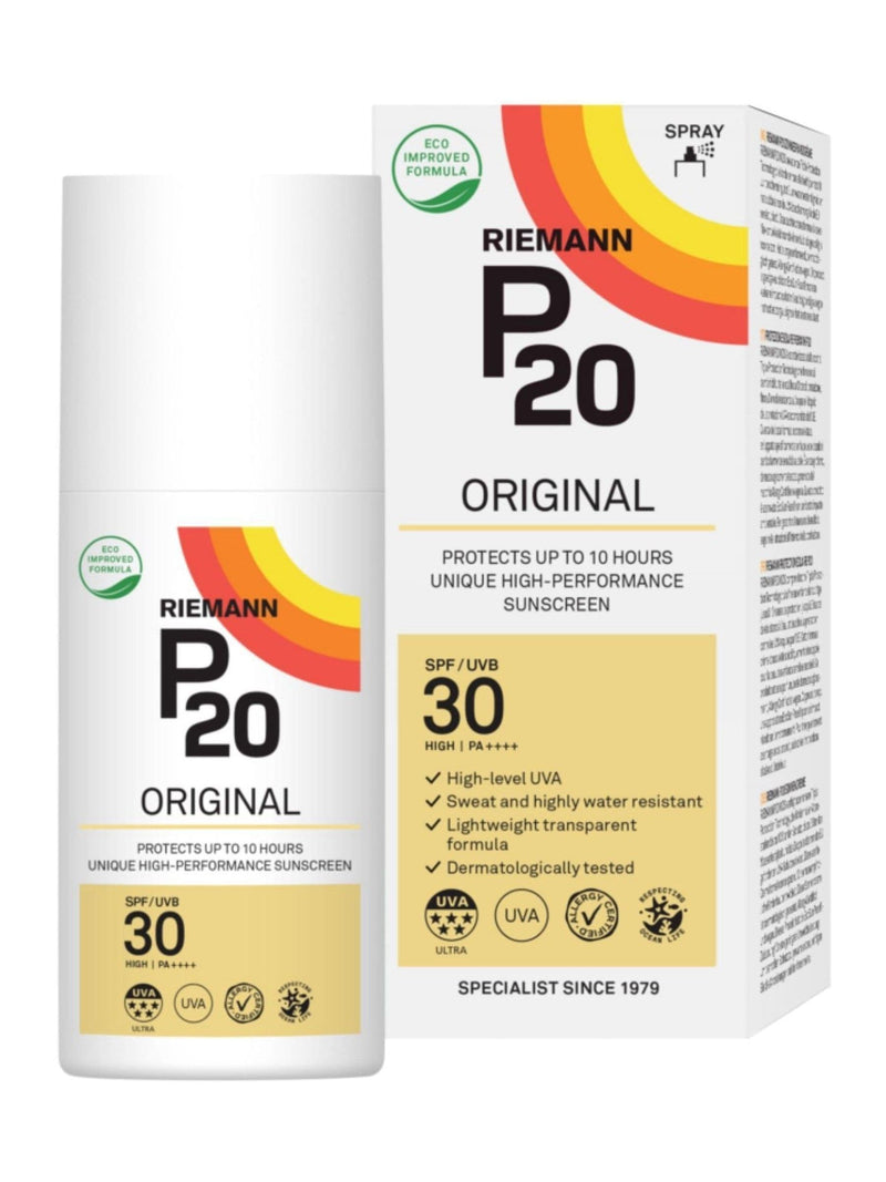 P20 Original SPF 30 Oil Spray Suncream 100ml, imported from the UK