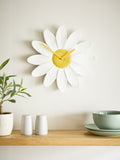 White Daisy Wall Clock 29.5cm (British brand)