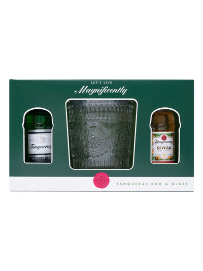 Tanqueray Duo and Tumbler London Dry and Sevillia Gin Gift Set 2x5cl