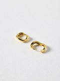 Oliver Bonas Gold Tone Ona Ripple Wave Clicker Hoop Earrings Large