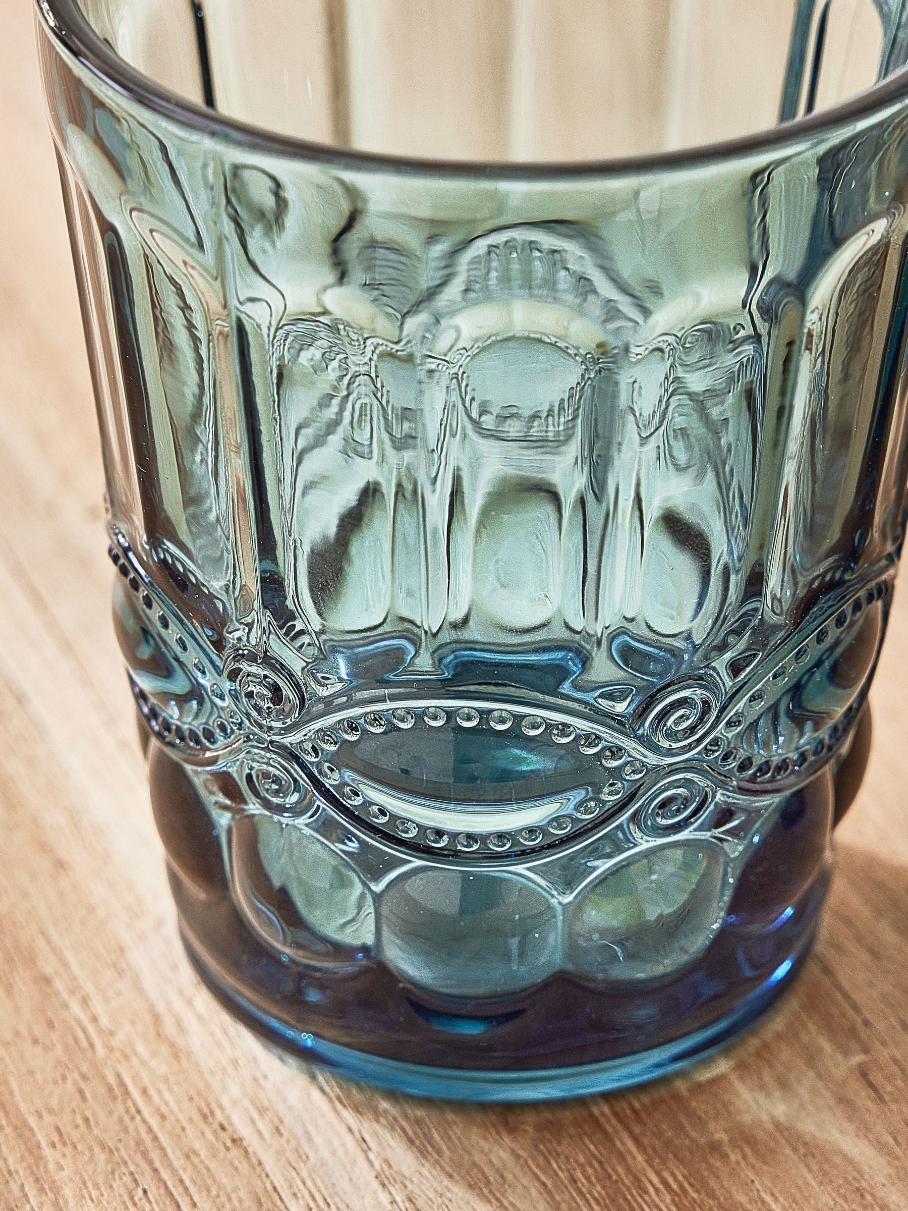 Dibor blue embossed tumbler glasses 4 Pack - British product