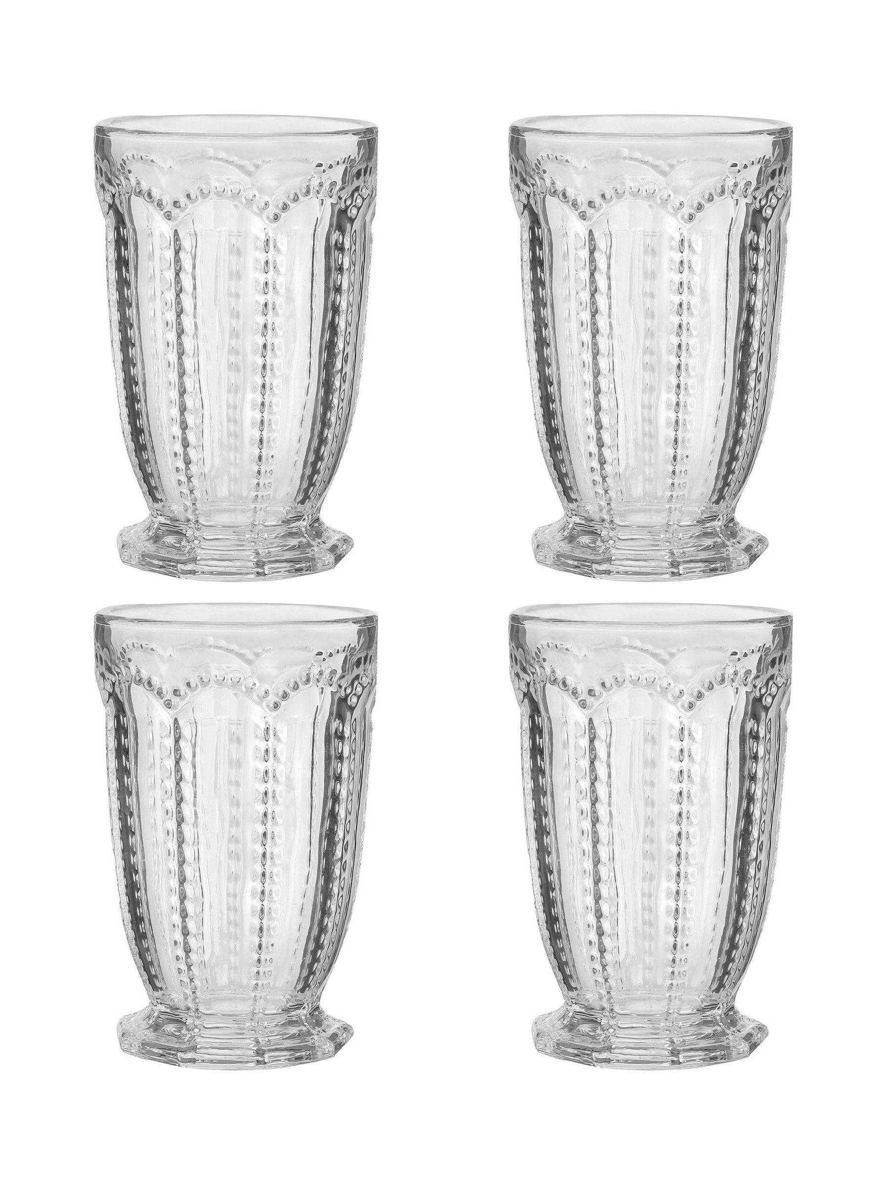 Dibor 4 Pack Clear Bella Perle Tall Tumbler Glasses
