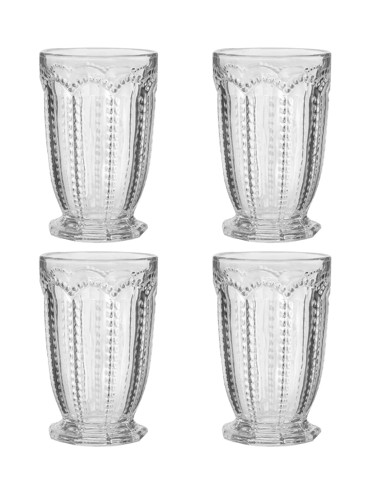 Dibor 4 Pack Clear Bella Perle Tall Tumbler Glasses