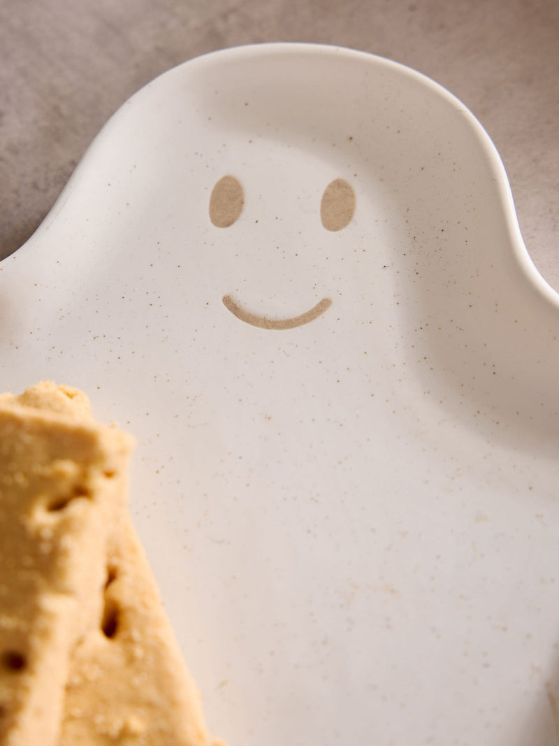 Set of 2 White Halloween Ghost Side Plates